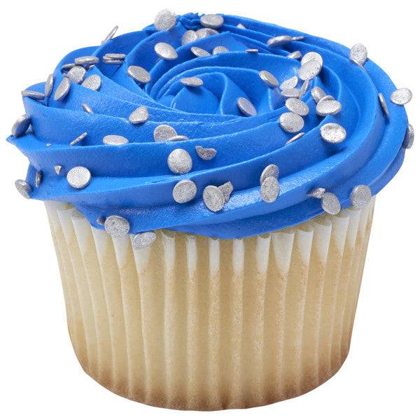 Silver Confetti Quins Sprinkles 19.5 oz Bakery Wholesalers