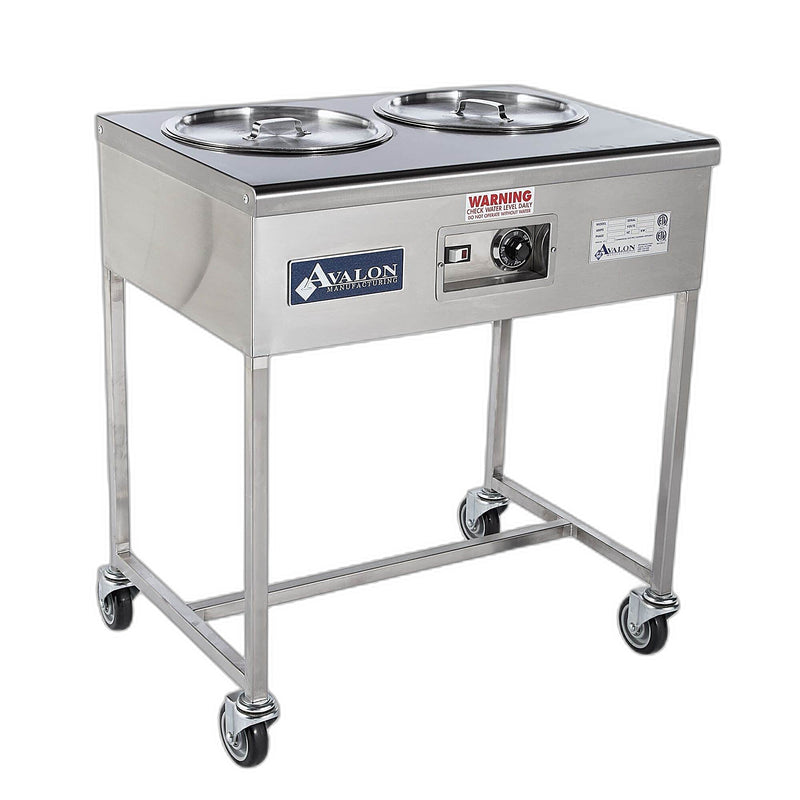 Avalon (HI24-2-8Q) Hot Icing Station Stainless Steel Icing Station with (2) 8 quart Icing Pans Bakery Wholesalers