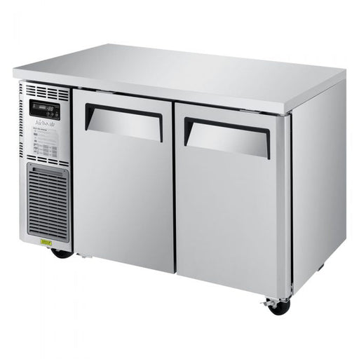 Turbo Air JUF-48S-N J Series 48" Narrow Depth Undercounter Freezer w/ 2 Sections, Solid Doors & Side Mounted Compressor - Bakery Wholesalers