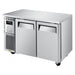 Turbo Air JUF-48S-N J Series 48" Narrow Depth Undercounter Freezer w/ 2 Sections, Solid Doors & Side Mounted Compressor - Bakery Wholesalers