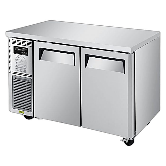 Turbo Air JUF-48S-N J Series 48" Narrow Depth Undercounter Freezer w/ 2 Sections, Solid Doors & Side Mounted Compressor - Donut-Equipment.com
