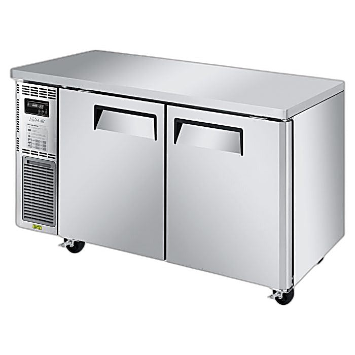 Turbo Air JUF-60S-N J Series 60" Narrow Depth Undercounter Freezer w/ 2 Sections, Solid Doors & Side Mounted Compressor - Donut-Equipment.com