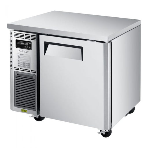 Turbo Air JUR-36S-N6 J Series 36" Narrow Depth Undercounter Refrigerator w/ 1 Section, 2 Solid Doors & Side Mounted Compressor - Bakery Wholesalers