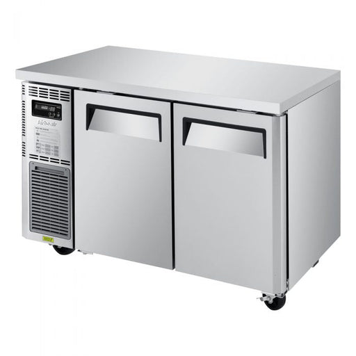 Turbo Air JUR-48S-N6 J Series 48" Narrow Depth Undercounter Refrigerator w/ 2 Sections, Solid Doors & Side Mounted Compressor - Bakery Wholesalers