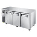 Turbo Air JUR-72S-N6 J Series 72" Narrow Depth Undercounter Refrigerator w/ 3 Sections, Solid Doors & Side Mounted Compressor - Bakery Wholesalers