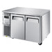 Turbo Air JURF-48-N J Series 47 1/4" Dual Temperature Undercounter Refrigerator/Freezer w/ 2 Sections & Solid Doors - Bakery Wholesalers