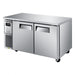 Turbo Air JURF-60-N J Series 59 1/4" Dual Temperature Undercounter Refrigerator/Freezer w/ 2 Sections & Solid Doors - Bakery Wholesalers
