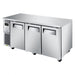 Turbo Air JURF-72-N J Series 70 7/8" Dual Temperature Undercounter Refrigerator/Freezer w/ 3 Sections & Solid Doors - Bakery Wholesalers