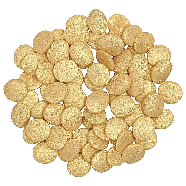Gold Confetti Quins Sprinkles 19.5 oz Bakery Wholesalers