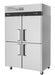 Turbo Air M3F47-4-N 51-3/4" M3 Series Reach-In Top Mount Insulated Freezer With 2 Sections And 4 Doors, 42.1 Cubic Feet, 115 Volts - Donut-Equipment.com