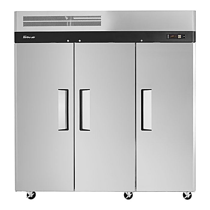 Turbo Air M3R72-3-N M3 Series 78" Solid Door Stainless Steel Reach-In Refrigerator - Bakery Wholesalers
