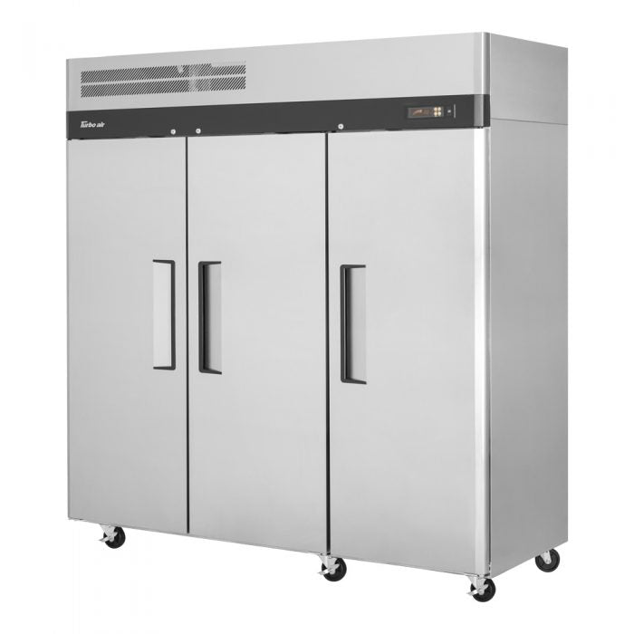 Turbo Air M3R72-3-N M3 Series 78" Solid Door Stainless Steel Reach-In Refrigerator - Bakery Wholesalers