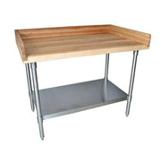 BK Resources Hard Maple Baker’s Top Work Table w/ Stainless Steel Undershelf, Oil Finish – 48" L x 30" W - Donut-Equipment.com
