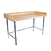 BK Resources Hard Maple Baker’s Top Work Table w/ Stainless Steel Open Base, Oil Finish – 60" L x 30" W - Donut-Equipment.com