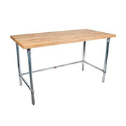 BK Resources Hard Maple Work Table w/ Open Base & Galvanized Legs, Oil Finish – 72" L x 30" W - Donut-Equipment.com