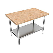 BK Resources Hard Maple Flat Top Work Table w/ Stainless Steel Undershelf, Oil Finish – 48" W x 30" D - Donut-Equipment.com