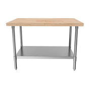 BK Resources Hard Maple Flat Top Work Table w/ Stainless Steel Undershelf, Oil Finish – 48" W x 30" D - Donut-Equipment.com