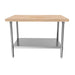 BK Resources Hard Maple Flat Top Work Table w/ Stainless Steel Undershelf, Oil Finish – 48" W x 30" D - Donut-Equipment.com