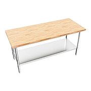 BK Resources Hard Maple Flat Top Work Table w/ Stainless Steel Undershelf, Oil Finish – 72" W x 30" D - Donut-Equipment.com