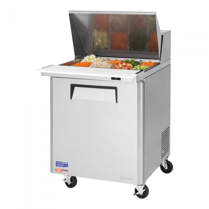 Turbo Air MST-28-12-N M3 Series 28" 1 Door Mega Top Stainless Steel Refrigerated Sandwich Prep Table - Donut-Equipment.com