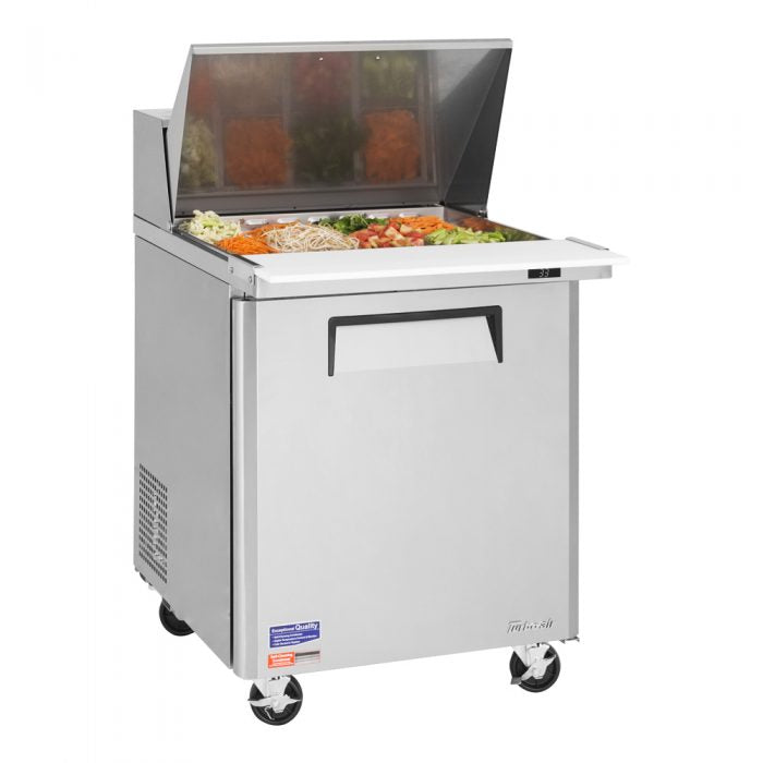 Turbo Air MST-28-12-N M3 Series 28" 1 Door Mega Top Stainless Steel Refrigerated Sandwich Prep Table - Donut-Equipment.com