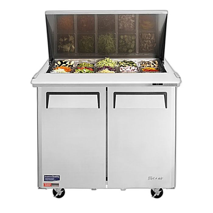 Turbo Air MST-36-15-N6 M3 Series 36" 2 Door Stainless Steel Refrigerated Sandwich Prep Table - Donut-Equipment.com