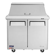 Turbo Air MST-36-15-N6 M3 Series 36" 2 Door Stainless Steel Refrigerated Sandwich Prep Table - Donut-Equipment.com