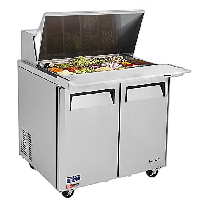 Turbo Air MST-36-15-N6 M3 Series 36" 2 Door Stainless Steel Refrigerated Sandwich Prep Table - Donut-Equipment.com