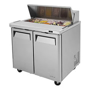 Turbo Air MST-36-N6 M3 Series 36" 2 Door Stainless Steel Refrigerated Sandwich Prep Table - Donut-Equipment.com