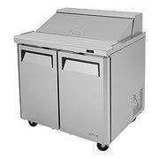 Turbo Air MST-36-N6 M3 Series 36" 2 Door Stainless Steel Refrigerated Sandwich Prep Table - Donut-Equipment.com