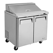 Turbo Air MST-36-N6 M3 Series 36" 2 Door Stainless Steel Refrigerated Sandwich Prep Table - Donut-Equipment.com