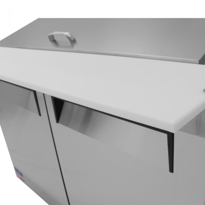Turbo Air MST-48-18-N M3 Series 48" 2 Door Mega Top Stainless Steel Refrigerated Sandwich Prep Table - Donut-Equipment.com