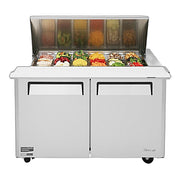 Turbo Air MST-48-18-N M3 Series 48" 2 Door Mega Top Stainless Steel Refrigerated Sandwich Prep Table - Donut-Equipment.com