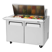 Turbo Air MST-48-18-N M3 Series 48" 2 Door Mega Top Stainless Steel Refrigerated Sandwich Prep Table - Donut-Equipment.com