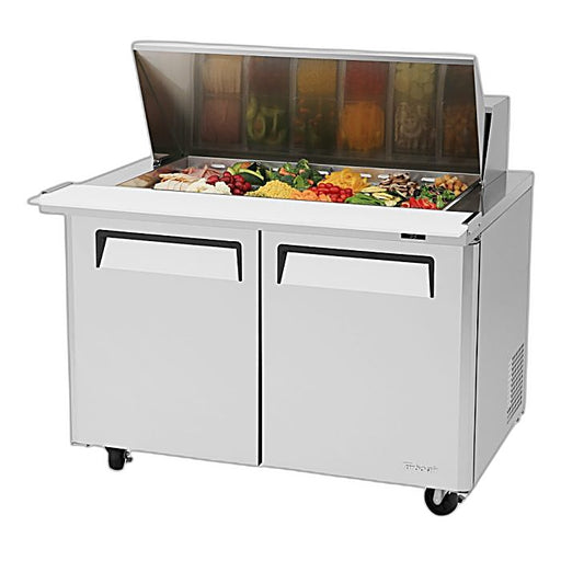 Turbo Air MST-48-18-N M3 Series 48" 2 Door Mega Top Stainless Steel Refrigerated Sandwich Prep Table - Donut-Equipment.com