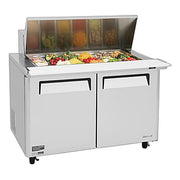 Turbo Air MST-48-18-N M3 Series 48" 2 Door Mega Top Stainless Steel Refrigerated Sandwich Prep Table - Donut-Equipment.com
