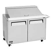 Turbo Air MST-48-18-N M3 Series 48" 2 Door Mega Top Stainless Steel Refrigerated Sandwich Prep Table - Donut-Equipment.com