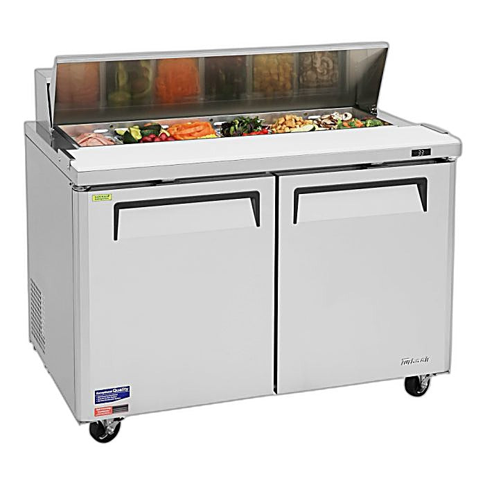 Turbo Air MST-48-N M3 Series 48" 2 Door Stainless Steel Refrigerated Sandwich Prep Table - Donut-Equipment.com