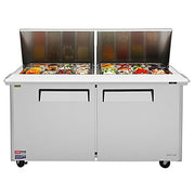 Turbo Air MST-60-24-N M3 Series 60" 2 Door Mega Top Stainless Steel Refrigerated Sandwich Prep Table - Donut-Equipment.com