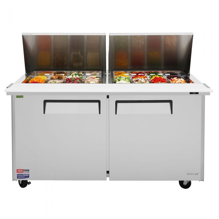 Turbo Air MST-60-24-N M3 Series 60" 2 Door Mega Top Stainless Steel Refrigerated Sandwich Prep Table - Donut-Equipment.com