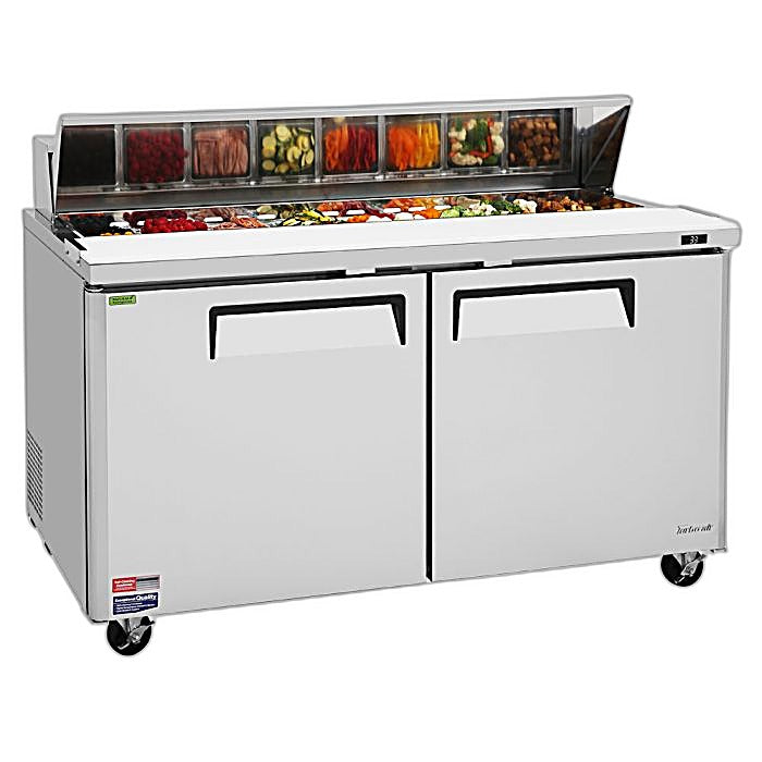 Turbo Air MST-60-N M3 Series 60" 2 Door Stainless Steel Refrigerated Sandwich Prep Table - Donut-Equipment.com