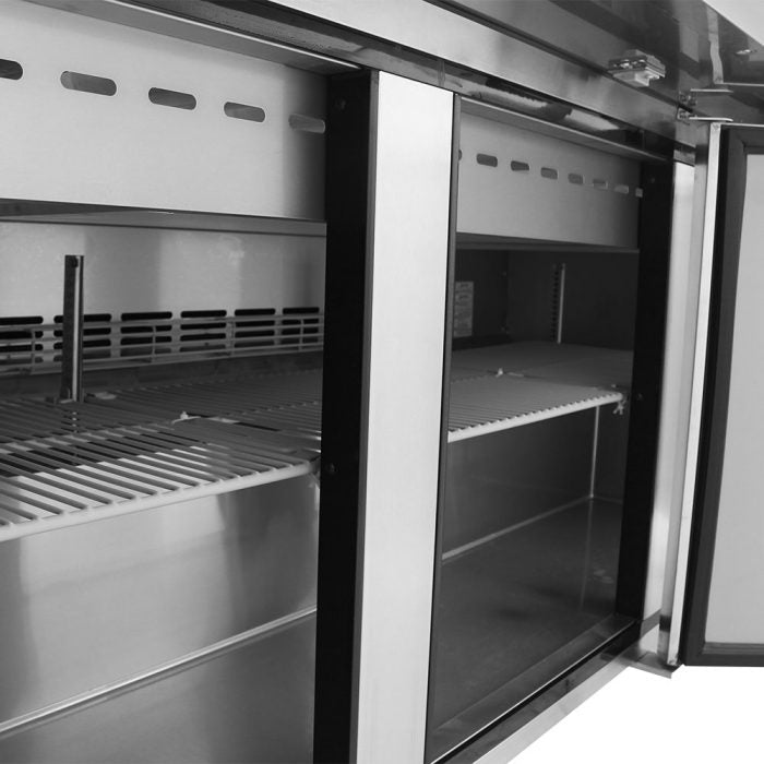 Turbo Air MST-72-30-N M3 Series 72" 3 Door Mega Top Stainless Steel Refrigerated Sandwich Prep Table - Donut-Equipment.com
