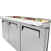 Turbo Air MST-72-30-N M3 Series 72" 3 Door Mega Top Stainless Steel Refrigerated Sandwich Prep Table - Donut-Equipment.com