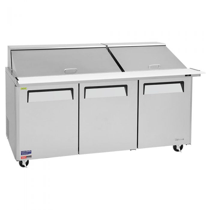 Turbo Air MST-72-30-N M3 Series 72" 3 Door Mega Top Stainless Steel Refrigerated Sandwich Prep Table - Donut-Equipment.com