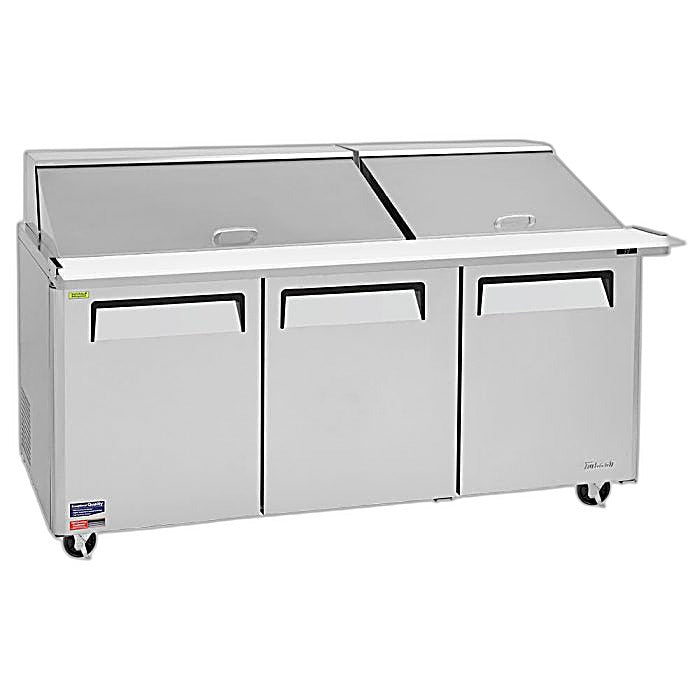 Turbo Air MST-72-30-N M3 Series 72" 3 Door Mega Top Stainless Steel Refrigerated Sandwich Prep Table - Donut-Equipment.com