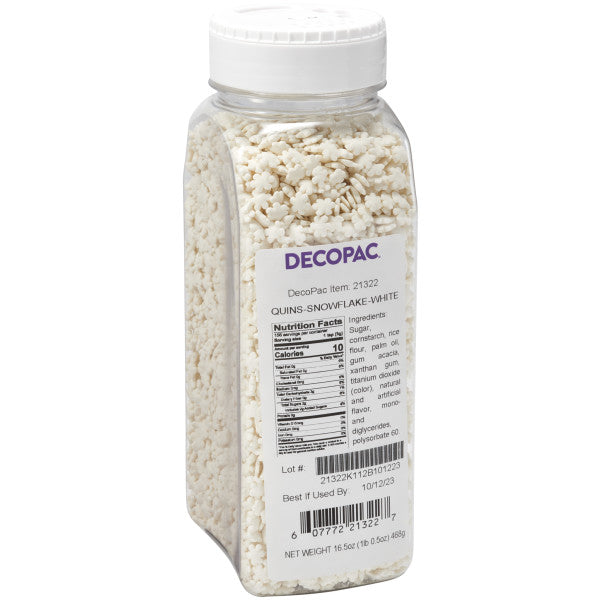 Snowflake Quins Sprinkles 16.5 oz - Bakery Wholesalers