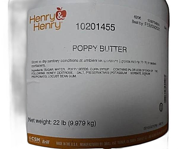 Henry and Henry Poppy Butter Filling (Poppy Seed) 22# Bakery Wholesalers