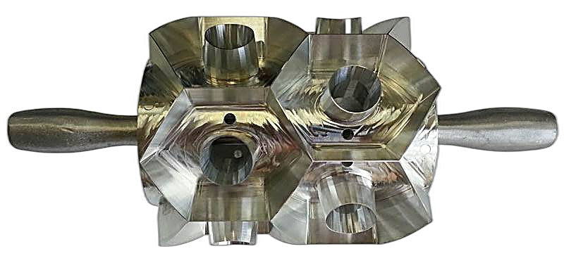 Junior Hexagon Two Row Donut Cutter with Larger 1-1/4 inch center hole - Donut-Equipment.com
