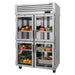 Turbo Air PRO-50-4R-G-N 51 3/4" Two Section Reach In Refrigerator, (4) Right Hinge Glass Doors, 115v - Donut-Equipment.com