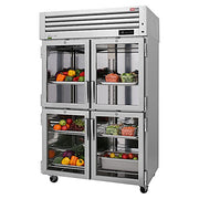 Turbo Air PRO-50-4R-G-N 51 3/4" Two Section Reach In Refrigerator, (4) Right Hinge Glass Doors, 115v - Donut-Equipment.com